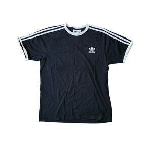 Adidas 3-Stripes T-Shirt Men’s L Black Cotton Athletic Tee